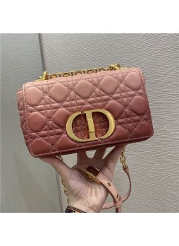SMALL Di.or CARO BAG Supple Cannage Calfskin Gradient Pink High